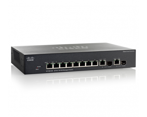 Cisco SF302-08 8-port 10/100 Managed Switch with Gigabit Uplinks купить QBS.ru