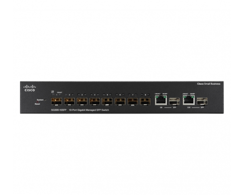 Cisco SG300-10SFP 10-port Gigabit Managed SFP Switch (8 SFP + 2 Combo) купить QBS.ru