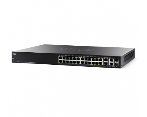 Cisco SF300-24P 24-port 10/100 PoE Managed Switch w/Gig Uplinks купить QBS.ru