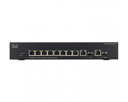 Cisco SF302-08P 8-port 10/100 PoE Managed Switch w/Gig Uplinks купить QBS.ru