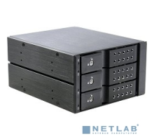 Опция к серверу Procase T3-203-SATA3-BK {Hot-swap корзина 3 SATA3/SAS 6Gb (черный) hotswap trayless aluminium mobie rack module (2x5,25) 1xFAN 80x15mm}