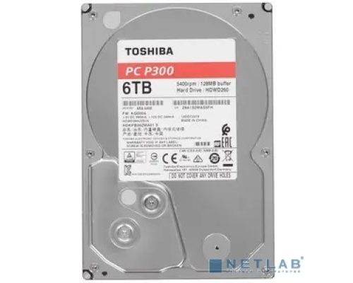 Жесткий диск 6TB Toshiba P300 (HDWD260UZSVA) {SATA 6.0Gb/s, 5400 rpm, 128Mb buffer, 3.5} купить QBS.ru