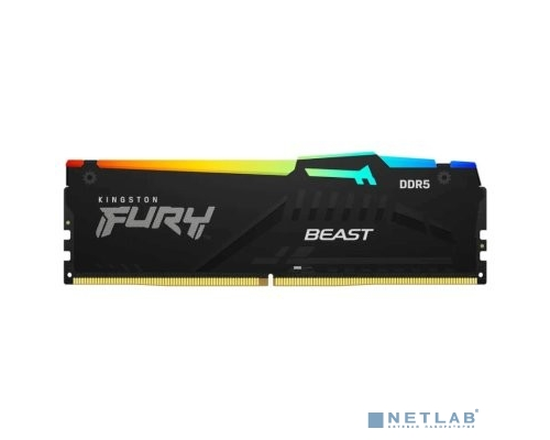 Модуль памяти Kingston 32GB 5600MT/s DDR5 CL40 DIMM FURY Beast RGB KF556C40BBA-32 купить QBS.ru