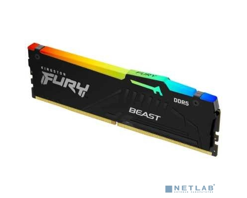 Модуль памяти Kingston 32GB 5600MT/s DDR5 CL40 DIMM FURY Beast RGB KF556C40BBA-32 купить QBS.ru