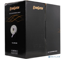 Кабель Exegate EX281809RUS Кабель ExeGate SFTP4-C5e-CU-S24-IN-PVC-GY-305 SFTP 4 пары кат.5e Exegate медь, 24AWG, экран, бухта 305м, серый, PVC