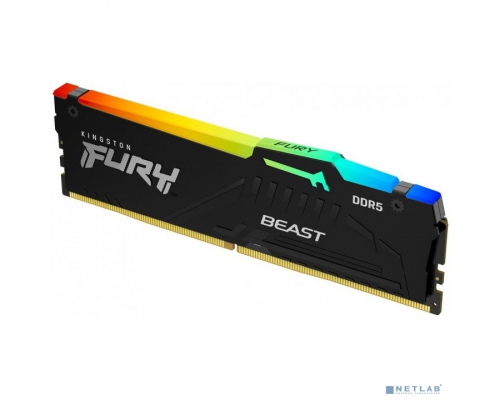 Модуль памяти Kingston 16GB 6000MT/s DDR5 CL40 DIMM FURY Beast RGB KF560C40BBA-16 купить QBS.ru