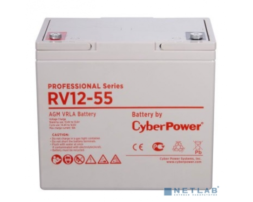 батареи/комплектующие к ИБП CyberPower Аккумулятор RV 12-55 12V/55Ah купить QBS.ru