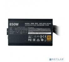 Блок питания Блок питания Cooler Master MWE Gold 850 V2, 850W, ATX, 120mm, 24pin, 12xSATA, 4xPCI-E(6+2), APFC, 80+ Gold (MPE-8501-ACAAG-EU)