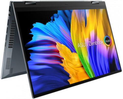 Ноутбук ASUS Zenbook 14 Flip OLED UP5401EA-KN100W 90NB0V41-M008X0 i7-1165G7/16GB/1TB SSD/14 WQXGA+/touch/Intel Iris Xe/WiFi/Win11Pro/pine grey купить QBS.ru