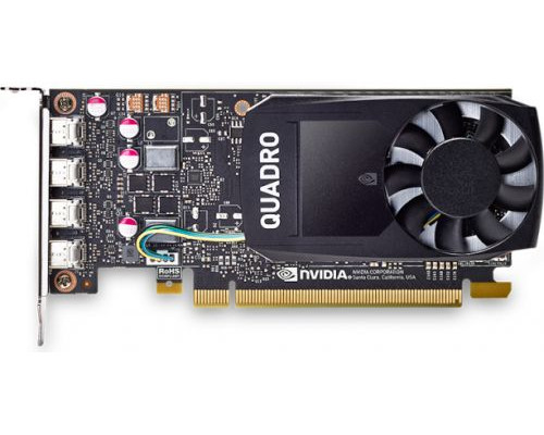 Видеокарта Dell Quadro P1000 490-BDXO PCI-E, 4GB, 128bit, DDR5/mDPx4 oem low profile купить QBS.ru
