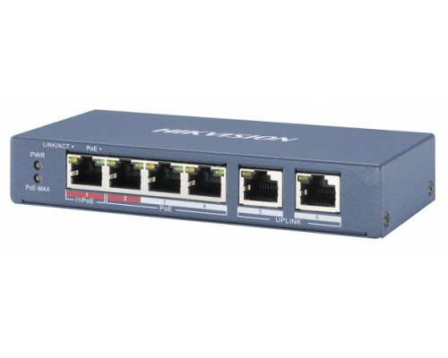 Коммутатор PoE HIKVISION DS-3E0106HP-E купить QBS.ru