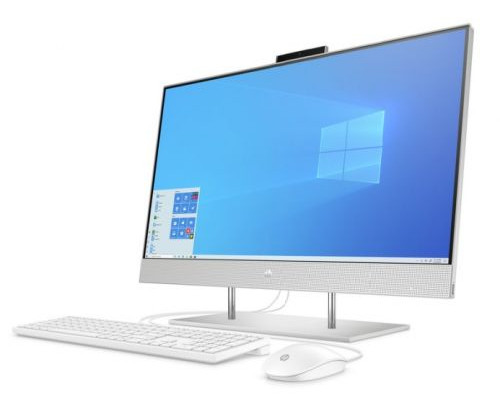 Моноблок 27 HP 27-dp0077ur NT 497A0EA Ryzen 3-4300U/8GB/256GB SSD/Radeon Graphics/FHD/wired kbd/mouse/cam/Win10Home/natural silver купить QBS.ru