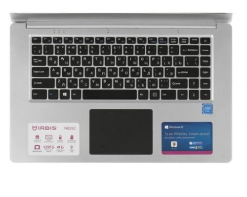 Ноутбук Irbis NB262 N3350/4GB/128GB eMMC/HD Graphics 500/15.6 FHD IPS/WiFi/BT/cam/Win10Home/silber купить QBS.ru