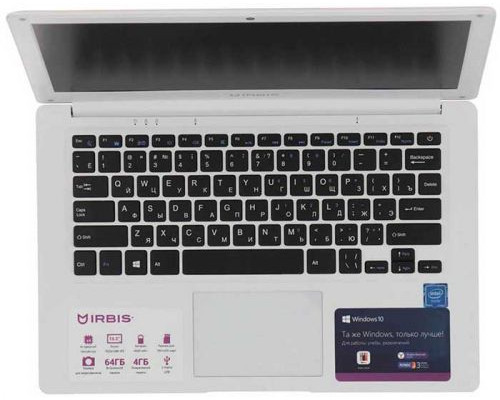 Ноутбук Irbis NB73 J3455/4GB/64GB/cam/HD Graphics 500/13.3/Win10Home/white купить QBS.ru