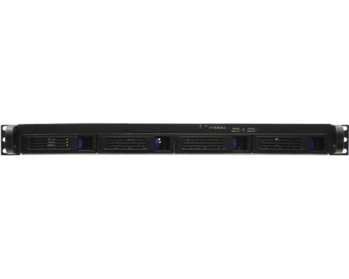 Корпус серверный 1U Procase ES104-SATA3-B-0 (4 SATA3 hotswap HDD), черный, без блока питания, глубина 650мм, MB 12x13 купить QBS.ru