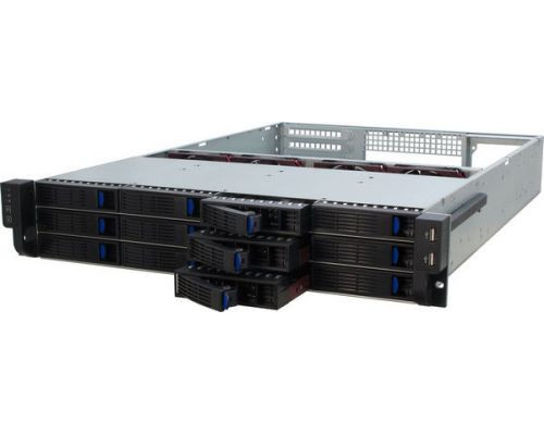 Корпус серверный 2U Procase ES212-SATA3-B-0 (12 SATA II/SAS hotswap HDD), черный, без блока питания, глубина 650мм, MB 12x13 купить QBS.ru