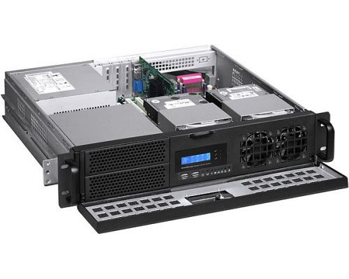 Корпус серверный 2U Procase GM238D-B-0 дверца, черный, панель управления, без блока питания, глубина 380мм, MB 9.6x9.6 купить QBS.ru