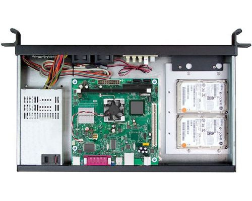 Корпус серверный 1U Procase UM125-FD-B-0 rear/front-access server case 1*3.5 bay, черный, без блока питания, глубина 250мм,  MB mini-ITX 170x170mm купить QBS.ru