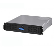Корпус серверный 2U Procase GE201S-B-0 черный, дверца, панель управления, без блока питания, глубина 430мм, MB mini-ITX