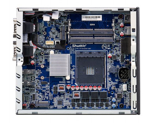 Платформа Shuttle XPC slim DA320 AM4, AMD A320, 2*SODIMM DDR4, 2.5 HDD/SSD, M.2, 5.1CH, 2*Glan, card reader, 6*USB 3.2, HDMI, 2*DP, 2*COM, audio, noO купить QBS.ru