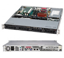 Корпус серверный 1U Supermicro CSE-813MTQ-350CB (4x3.5" HS Bays, 4xSATA/SAS port, DVD-opt., 12"x10" ATX, 1xFH, 350W Gold, rail)
