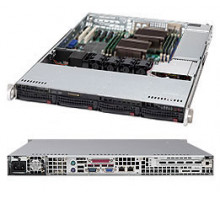 Корпус серверный 1U Supermicro CSE-815TQ-563CB (4x3.5" HS Bays, 4xSATA/SAS port, DVD-opt., 12"x13", 13.68"x13", 1xFH, 4xFans, 560W Gold, rail)