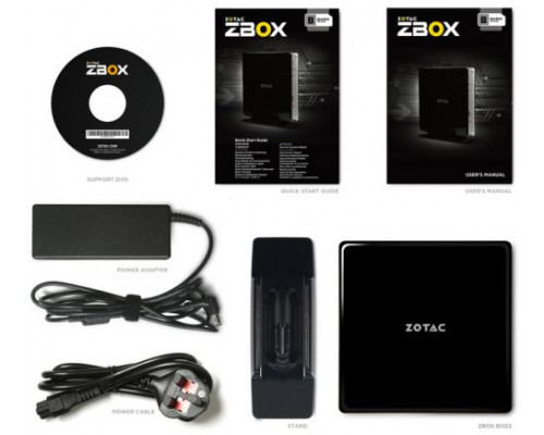 Неттоп Zotac ZBOX BI322 N3050/1.6~2.16GHz/2GB/32GB SSD/HD Graphics/WiFi/CR/USB/HDMI/DisplayPort/USB/Win10Home 49061 купить QBS.ru