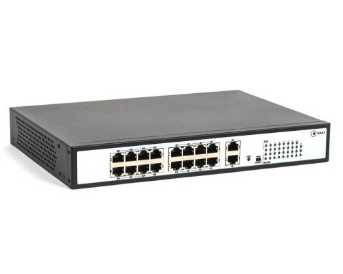Коммутатор неуправляемый Бастион SKAT PoE-16E-2G купить QBS.ru