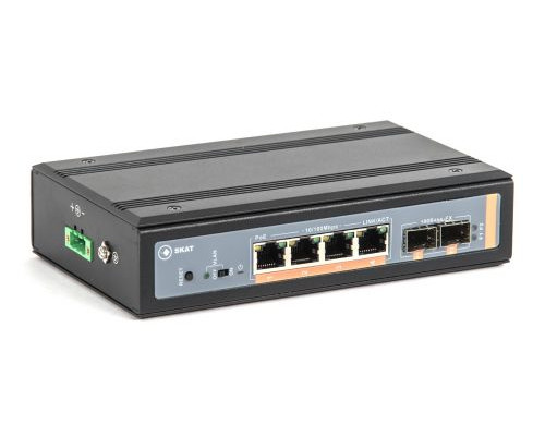 Коммутатор неуправляемый Бастион SKAT PoE-IN-4E-2S купить QBS.ru