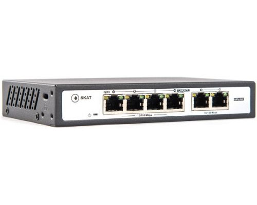 Коммутатор неуправляемый Бастион SKAT PoE-4E-2E купить QBS.ru