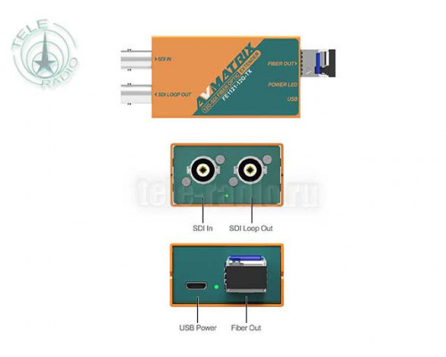 Волоконно-оптический удлинитель AVMATRIX FE1121-12G SDI 10км