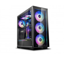 Корпус Deepcool MATREXX 70 ADD-RGB 3F без БП, большое боковое окно, 3xRGB LED 120мм вентилятора спереди, RGB LED спереди, черный, E-ATX