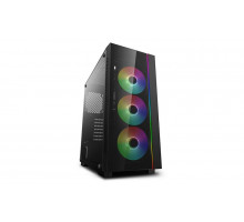 Корпус Deepcool MATREXX 55 V3 ADD-RGB 3F без БП, большое боковое окно, 3xRGB LED 120мм вентилятора спереди, RGB LED спереди, черный, ATX