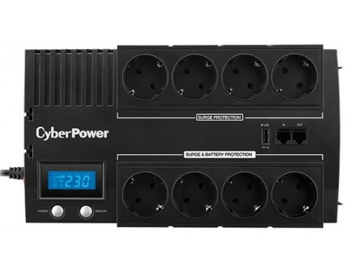 Источник бесперебойного питания Cyberpower BR1000ELCD Line-Interactive 1000VA/600W USB/RJ11/45 (4+4 EURO) купить QBS.ru
