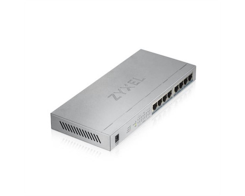 Коммутатор PoE+ Zyxel GS1008HP, 8xGE PoE+, настольный, металлический, бесшумный, бюджет PoE 60 Вт купить QBS.ru