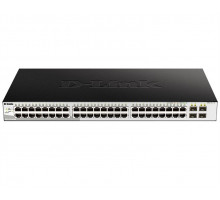 Коммутатор D-Link DGS-1210-52/ME/B1A, L2 Managed Switch with 48 10/100/1000Base-T ports and 4 1000Base-X SFP ports.16K Mac address, 802.3x Flow Control, 4K of 802.1Q VLAN, 802.1p Priority Queues, Traffic Segmen