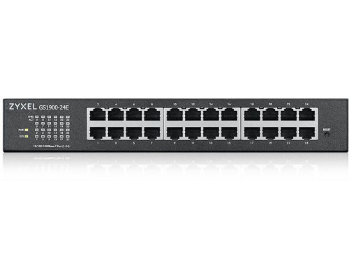 Smart L2 коммутатор Zyxel GS1900-24E, rack 19, 24xGE, настольный, бесшумный купить QBS.ru