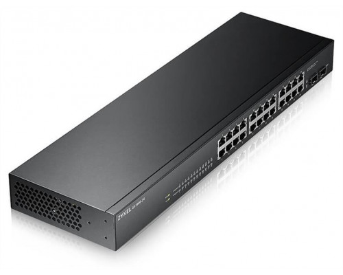 Smart L2 коммутатор Zyxel GS1900-24, rack 19, 24xGE, 2xSFP, бесшумный купить QBS.ru