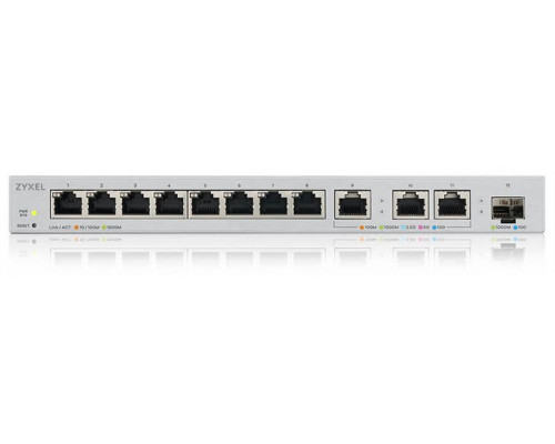 Smart L2 коммутатор Zyxel XGS1250-12, 8xGE, 3x1/2,5/5/10G, 1xSFP+, настольный купить QBS.ru