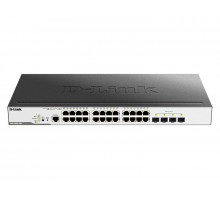 Коммутатор D-Link DGS-3000-28LP/B1A, L2 Managed Switch with 24 10/100/1000Base-T ports and 4 1000Base-X SFP ports (24 PoE ports 802.3af/802.3at (30 W), PoE Budget 193W).16K Mac address, 802.3x Flow Control, 4K