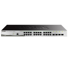 Коммутатор D-Link DGS-1210-28/ME/B2A, L2 Managed Switch with 24 10/100/1000Base-T ports and 4 1000Base-X SFP ports.16K Mac address, 802.3x Flow Control, 4K of 802.1Q VLAN, 802.1p Priority Queu