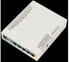 Точка доступа wi-fi MikroTik RouterBOARD 951Ui-2HnD with 600Mhz CPU, 128MB RAM, 5xLAN, built-in 2.4Ghz 802b/g/n 2x2 two chain wireless with integrated antennas, desktop case, PSU, RouterOS L4