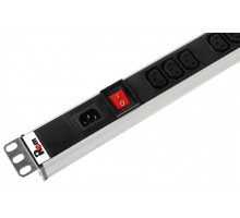  Вертикальный блок розеток Rem-16 с выкл., 15  Shuko, 10 C13, вход  IEC 60320 C20 16A, алюм., 42-48U