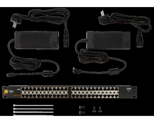Панель POE 19, 24 порта, с двумя блоками питания 48V, 120W купить QBS.ru