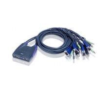Переключатель электронный ATEN 4-Port USB VGA/Audio Cable KVM Switch (0.9m, 1.2m)