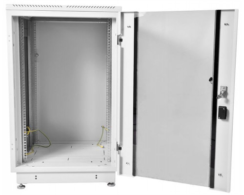 Шкаф телекоммуникационный напольный 18U (600x600) дверь стекло, цвет чёрный купить QBS.ru
