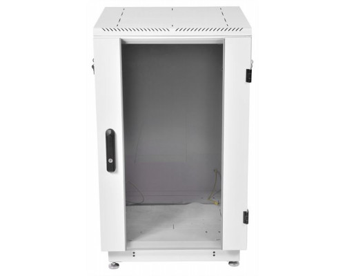Шкаф телекоммуникационный напольный 18U (600x600) дверь стекло, цвет чёрный купить QBS.ru