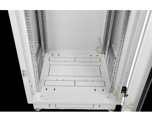 Шкаф телекоммуникационный напольный 42U (600x1000) дверь перфорированная 2 шт., цвет чёрный купить QBS.ru