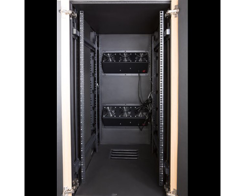 Шкаф LANMASTER SOUNDPROOF звукоизолированный 24U 750x1130 мм, отделка под дерево, цвет лиственница купить QBS.ru