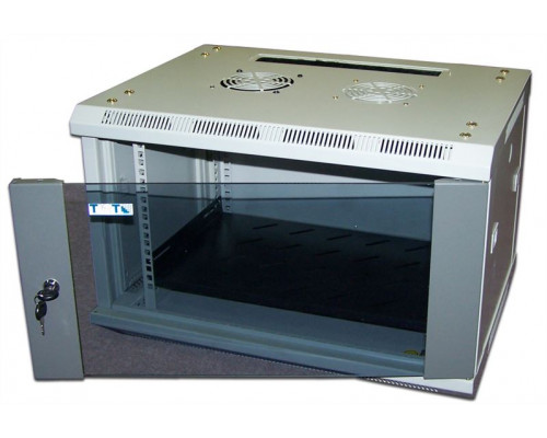 Шкаф настенный 2, 18U 600x450, стеклянная дверь купить QBS.ru